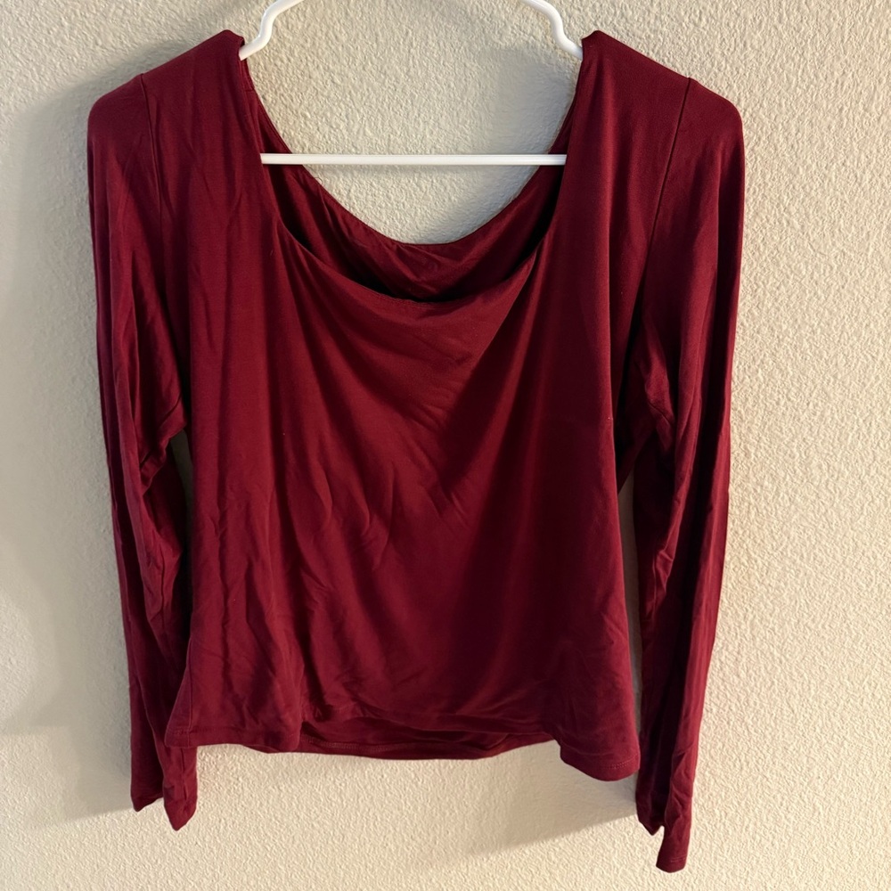 Elegant Burgundy Long Sleeve Top